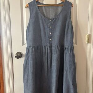 Sleeveless Hope Dress in Cotton pinstripe